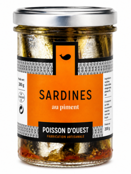 Sardinen in Olivenöl mit Piment aus der Bretagne